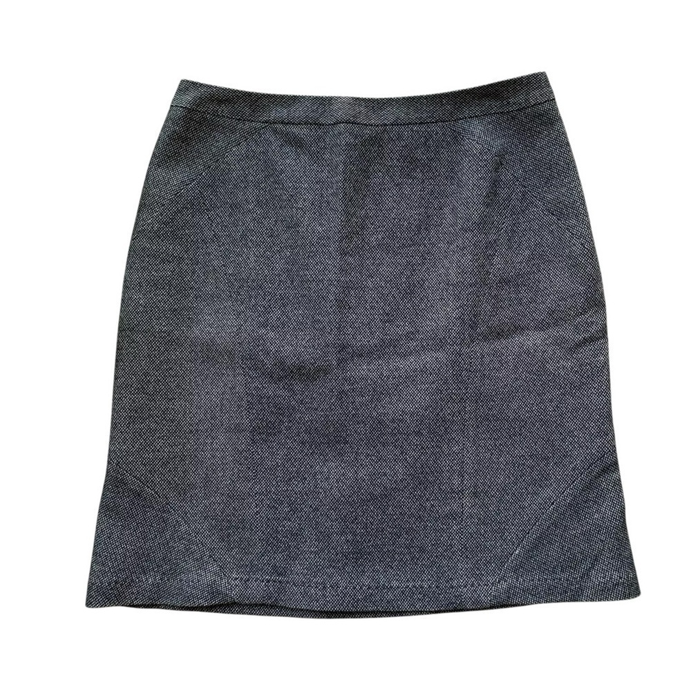 Elie Tahari Wool Blend Tweed Zip Pencil Skirt Career Gray Brown Size 6